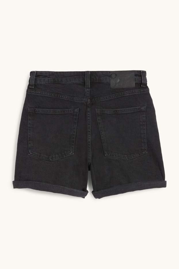 Damen - Mom Shorts - High Waist - schwarz