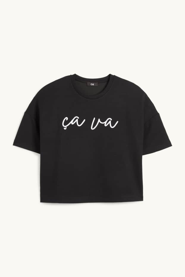 Femei - Tricou - relaxed fit - negru