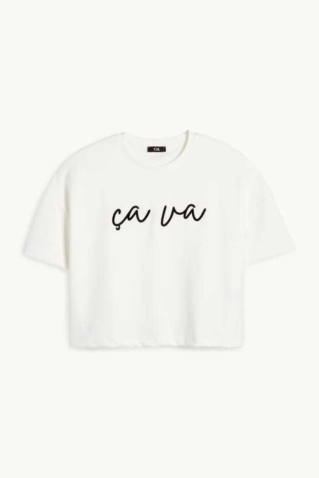 Femmes - T-shirt - relaxed fit - blanc