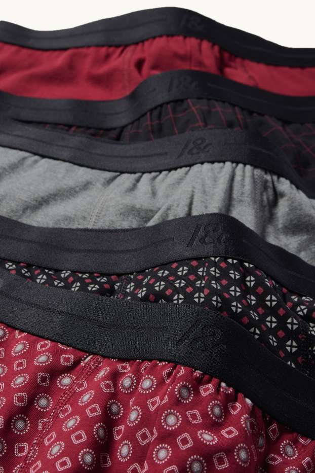 Herren - Multipack 5er - Trunks - dunkelrot