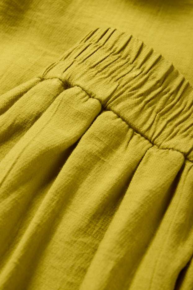 Damen - Stoffhose - High Waist - Wide Leg - khaki