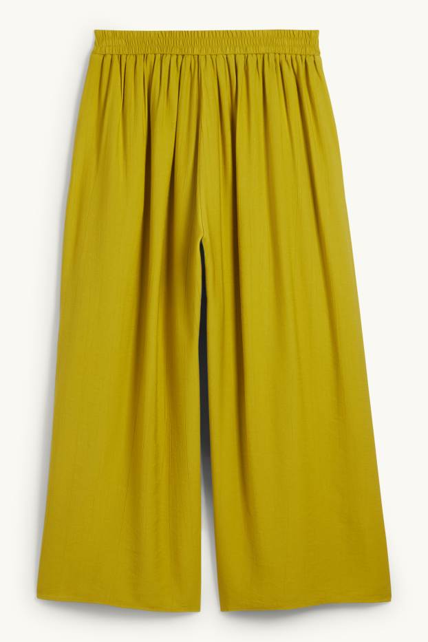 Damen - Stoffhose - High Waist - Wide Leg - khaki