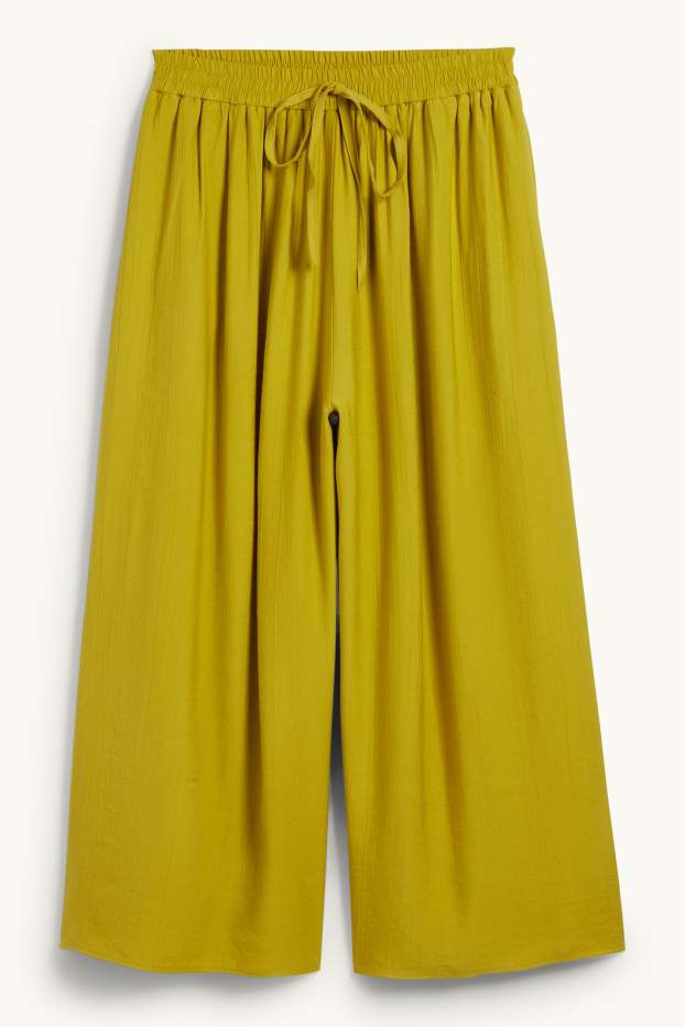 Damen - Stoffhose - High Waist - Wide Leg - khaki