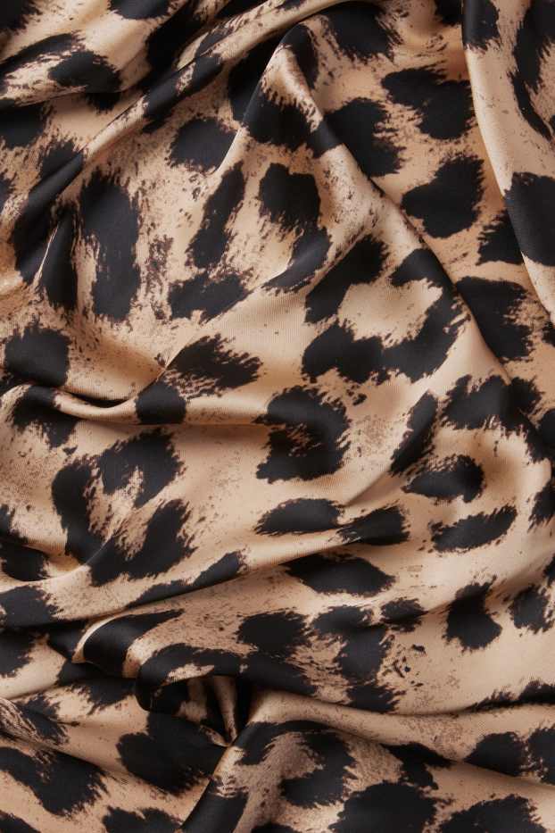 Donna - Foulard - stampa leopardata - marrone