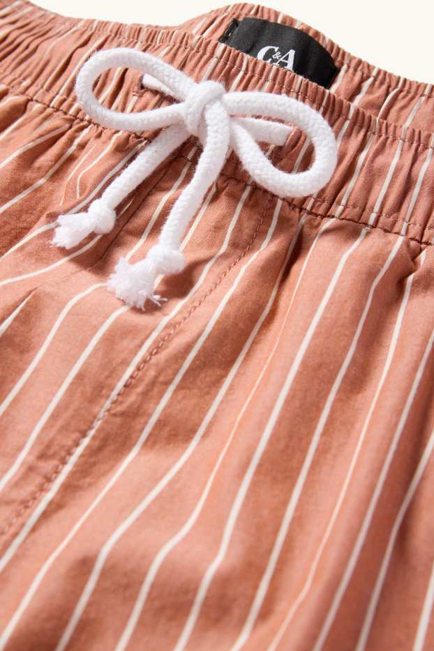 Pánské - Šortky - pruhované - hnědá