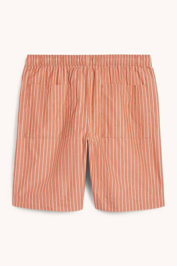 Pánské - Šortky - pruhované - hnědá