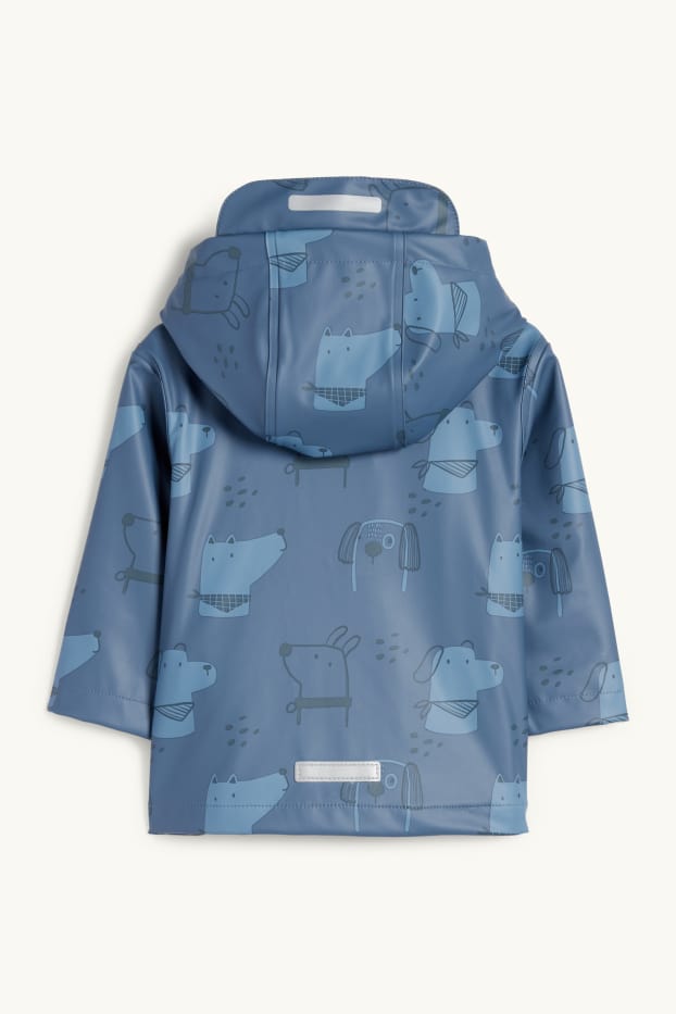 Neonati - Cane - giacca per la pioggia con cappuccio per neonati - impermeabile - blu