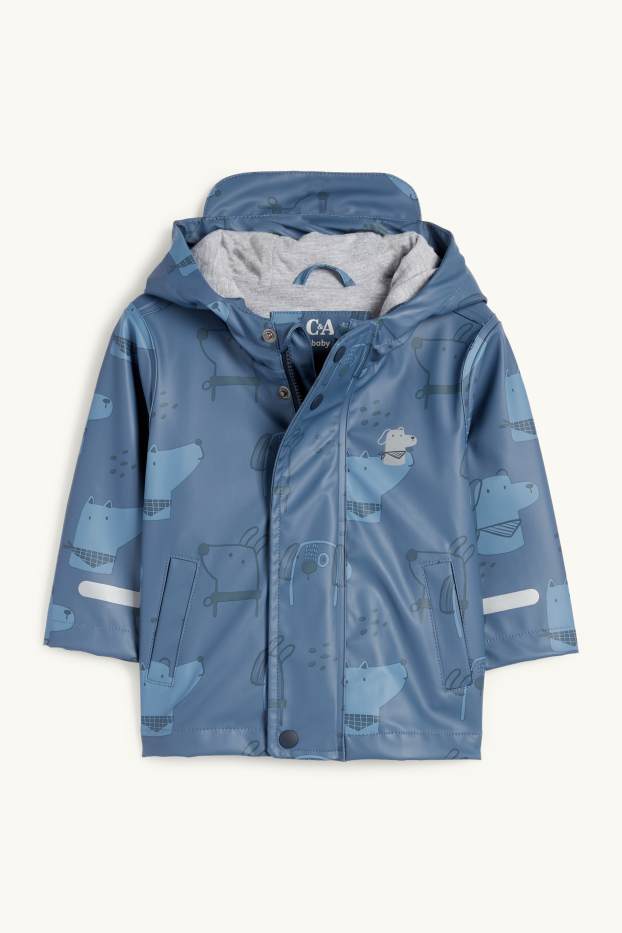 Neonati - Cane - giacca per la pioggia con cappuccio per neonati - impermeabile - blu