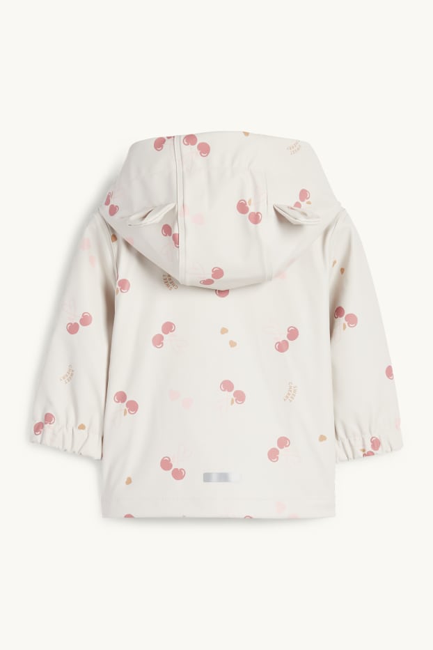 Neonate - Ciliegia - giacca per la pioggia con cappuccio per neonate - impermeabile - rosa