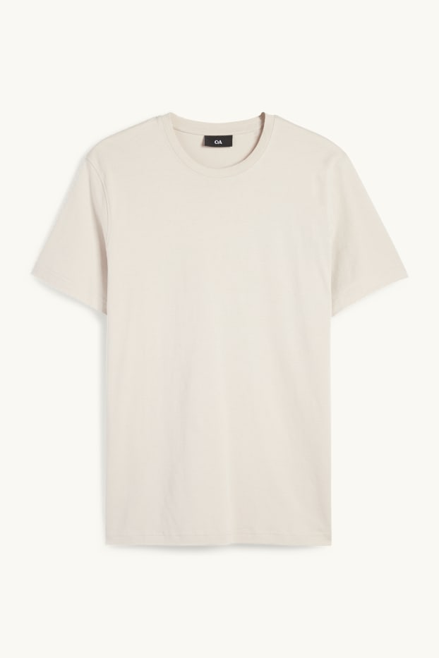 Pánské - Tričko - regular fit - béžová