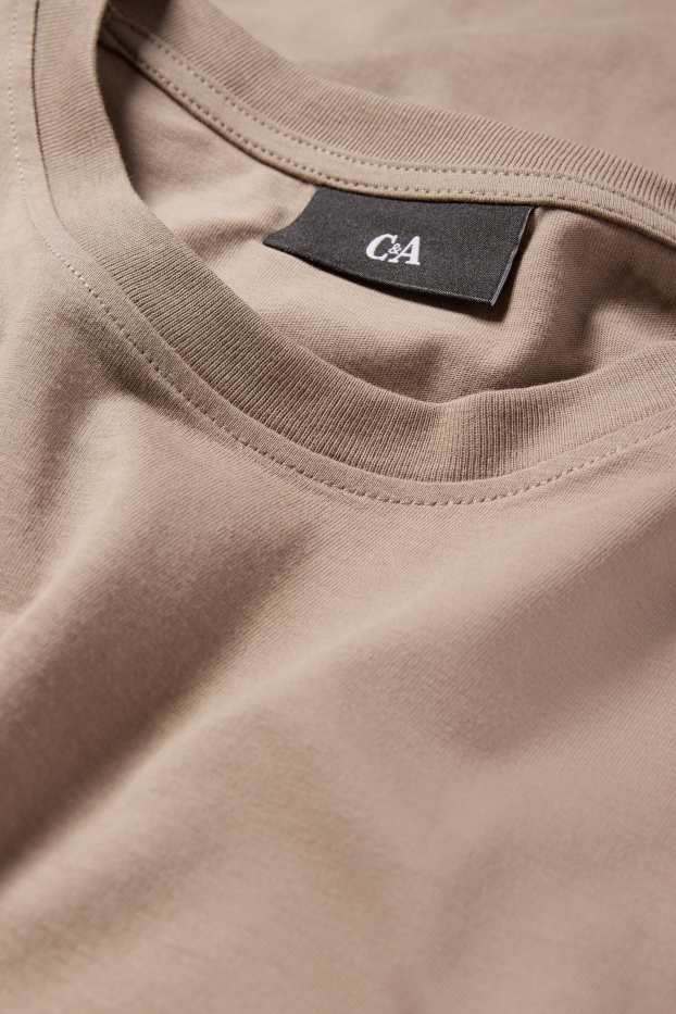 Heren - T-shirt - regular fit - beige