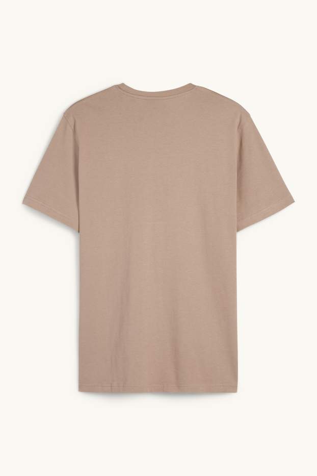 Heren - T-shirt - regular fit - beige