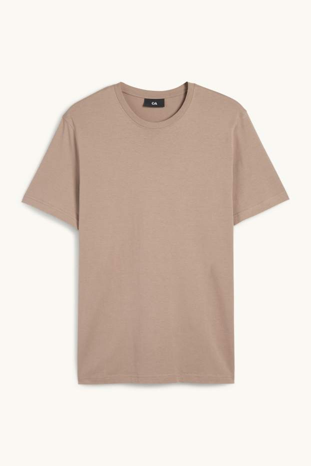Heren - T-shirt - regular fit - beige
