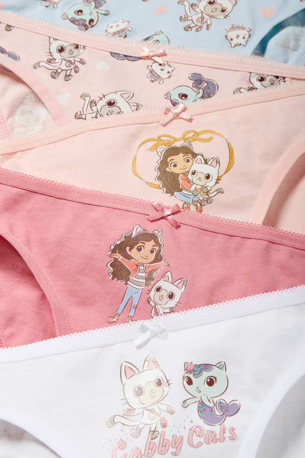 Kinderen: meisjes - Set van 5 - Gabby’s poppenhuis - slip - roze