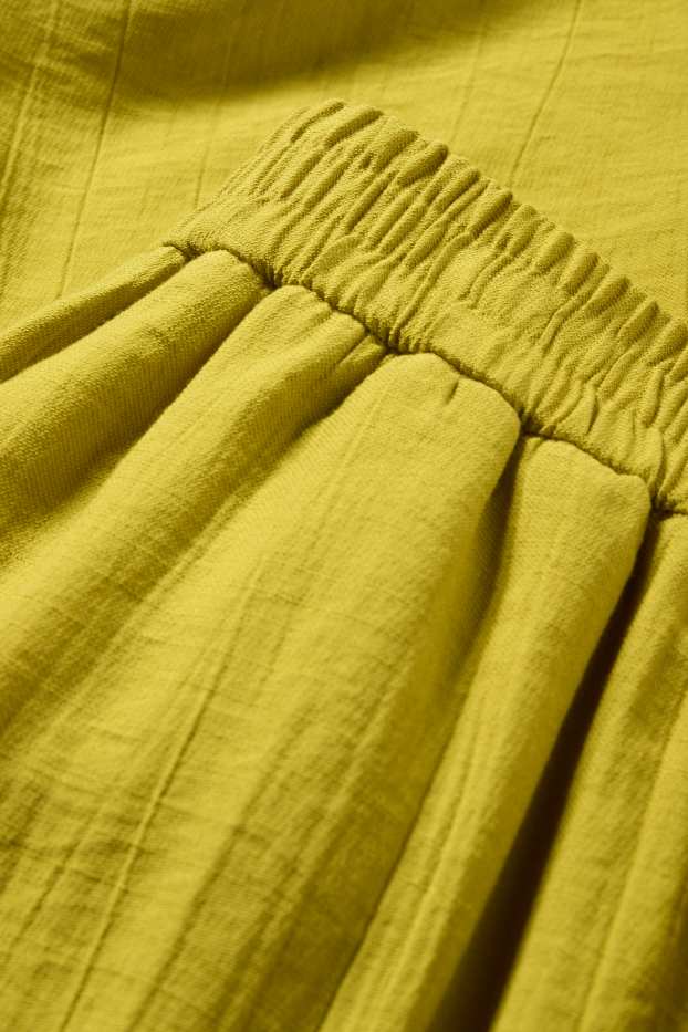 Femmes - Pantalon en toile - high waist - wide leg - kaki