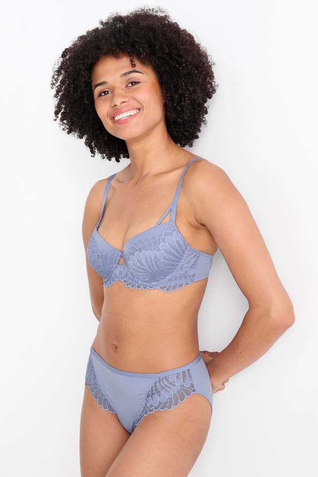 Femmes - Soutien-gorge avec armatures - DEMI - ampliforme - bleu