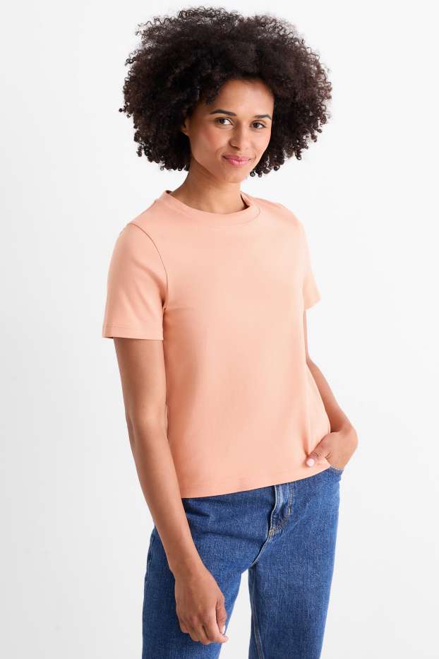 Damen - T-Shirt - Slim Fit - terracotta