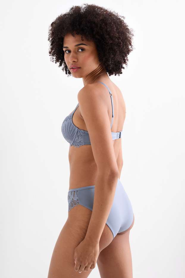 Donna - Reggiseno con ferretti - push up - blu