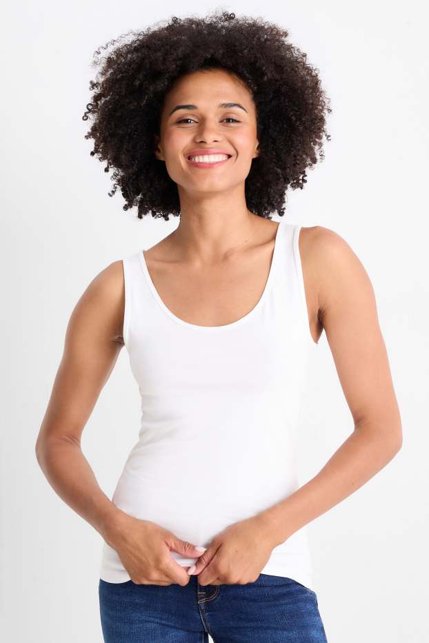 Damen - Multipack 2er - Top - blau / weiß