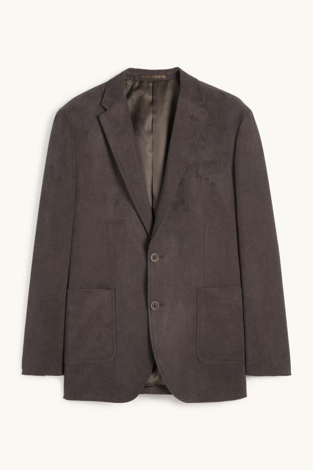 Herren - Sakko - Regular Fit - strukturiert - dunkelgrau
