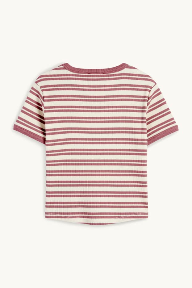 Nena - Samarreta de màniga curta - acanalat - de ratlles - rosa fosc