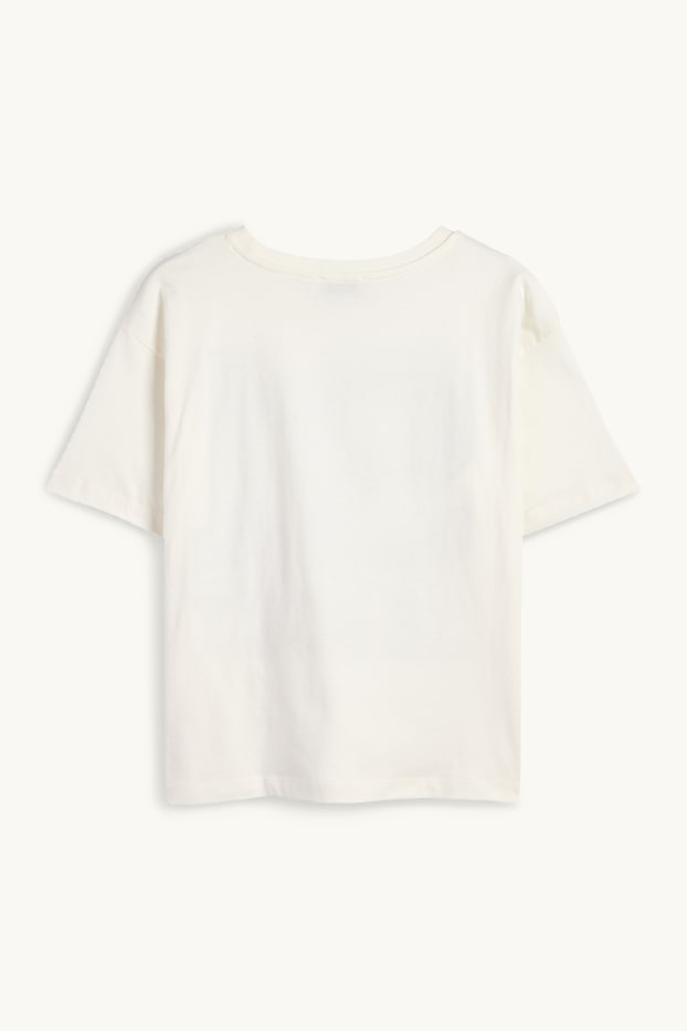 Children Girls - Short sleeve T-shirt - shiny - cremewhite