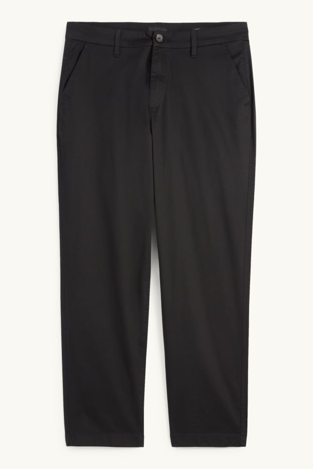 Pánské - Kalhoty chino - tapered fit - černá