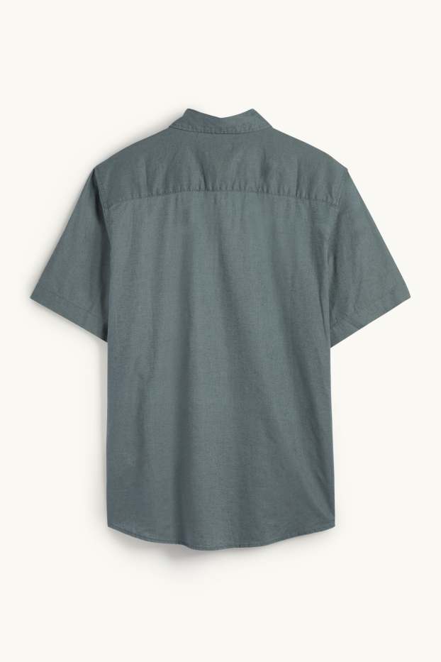 Herren - Hemd - Regular Fit - Kent - Leinen-Mix - grün