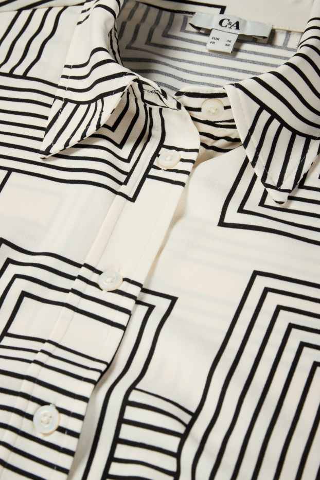 Donna - Blusa - fantasia - bianco crema