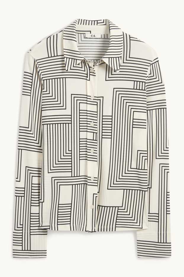 Donna - Blusa - fantasia - bianco crema