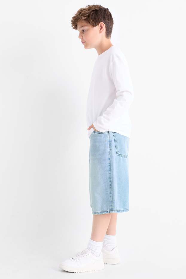 Enfants garçons - Bermuda en jean - jean bleu clair