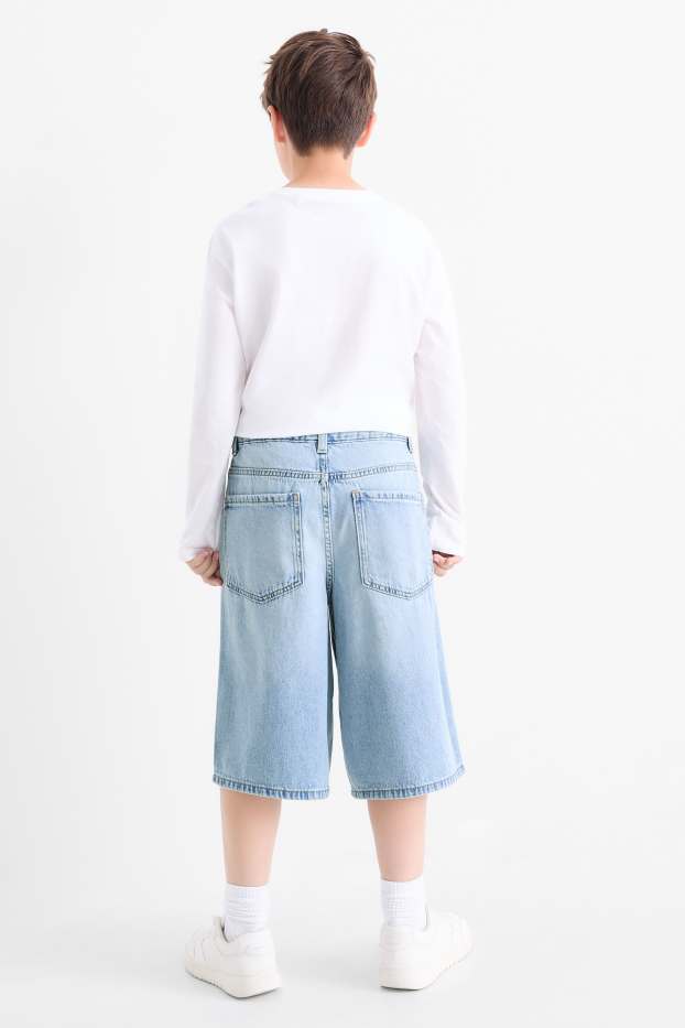 Enfants garçons - Bermuda en jean - jean bleu clair