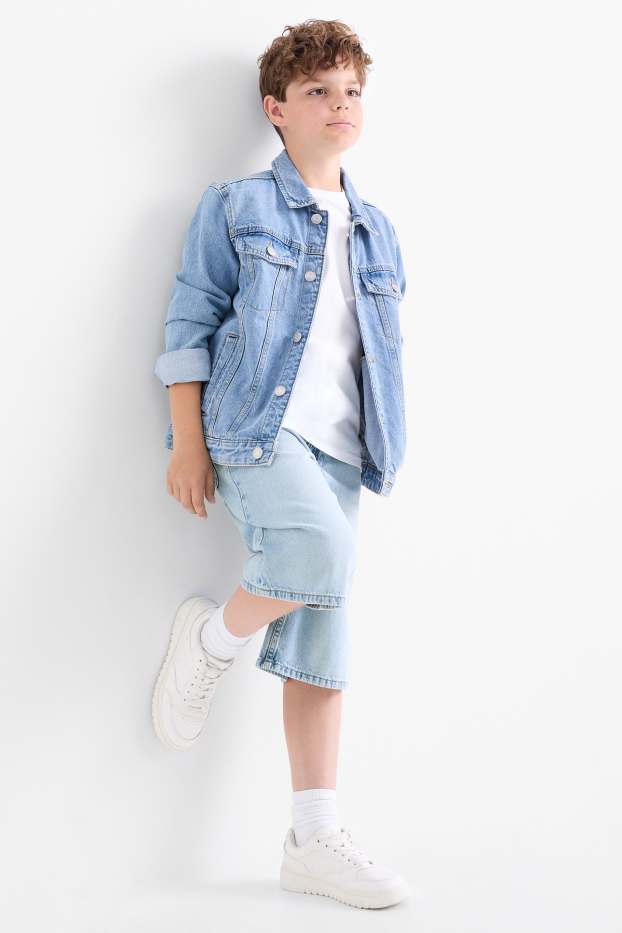 Enfants garçons - Bermuda en jean - jean bleu clair