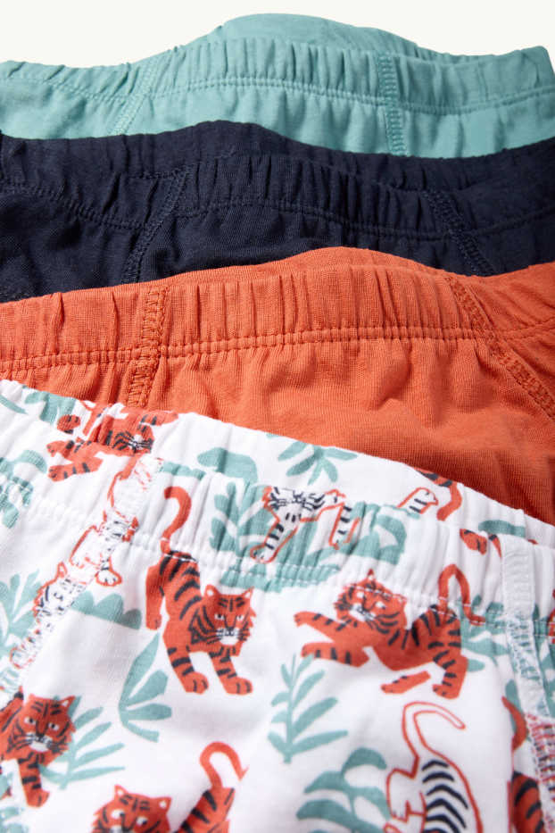 Kinderen: jongens - Set van 8 - tijger - slip - wit