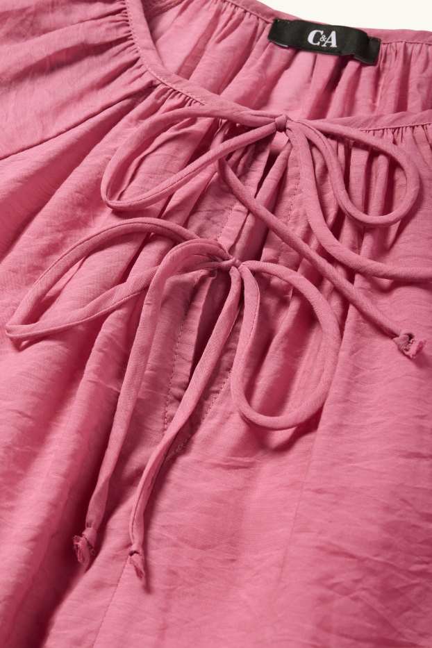 Femmes - Chemisier à col V - rose foncé