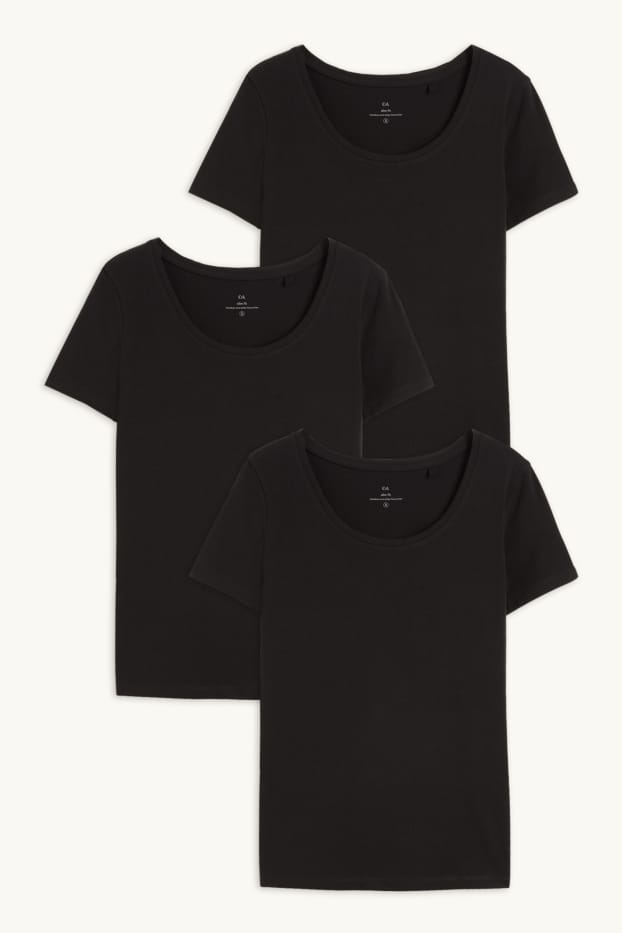 Dona - Paquet de 3 - samarreta de màniga curta - negre
