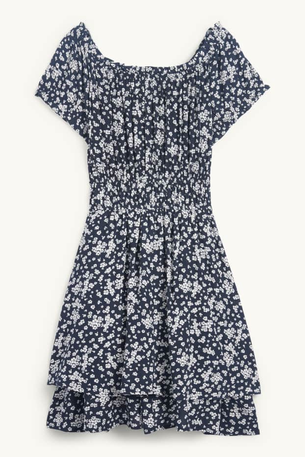 Women - Fit & flare dress - floral - dark blue
