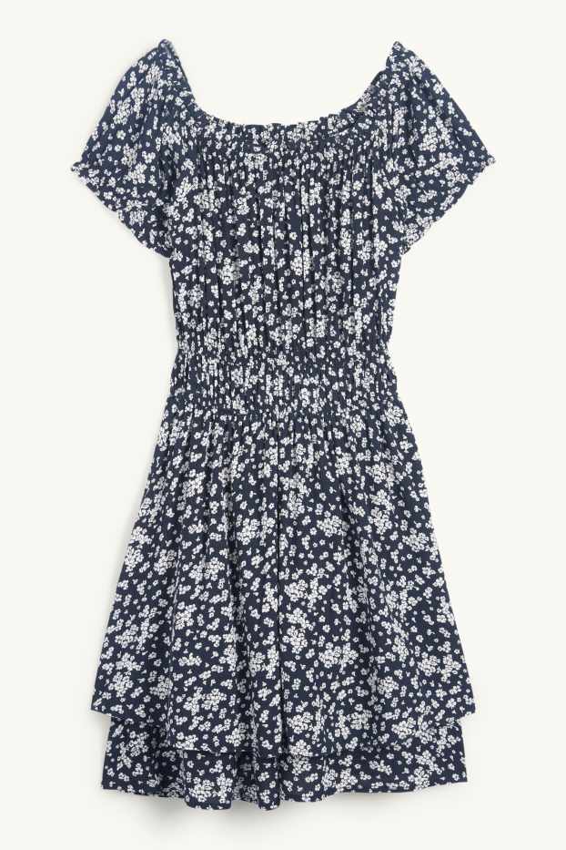 Women - Fit & flare dress - floral - dark blue