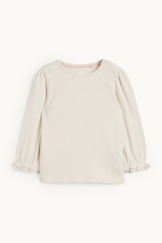 Bebeluși - fete - Floricele - compleu bebeluși - 2 piese - denim-albastru