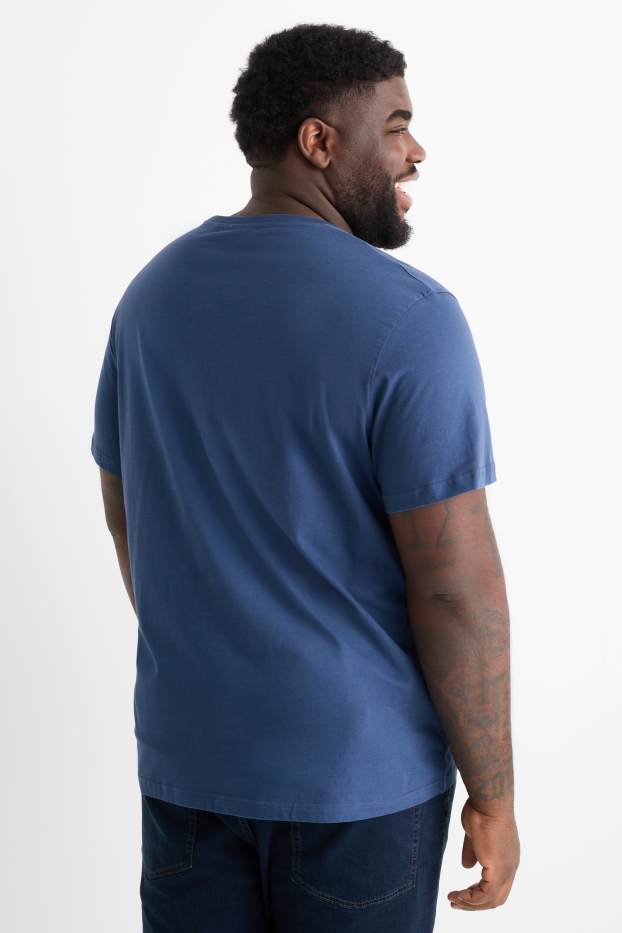 Pánské - Tričko - regular fit - tmavomodrá