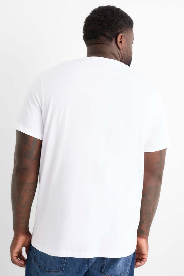 Pánské - Tričko - regular fit - bílá