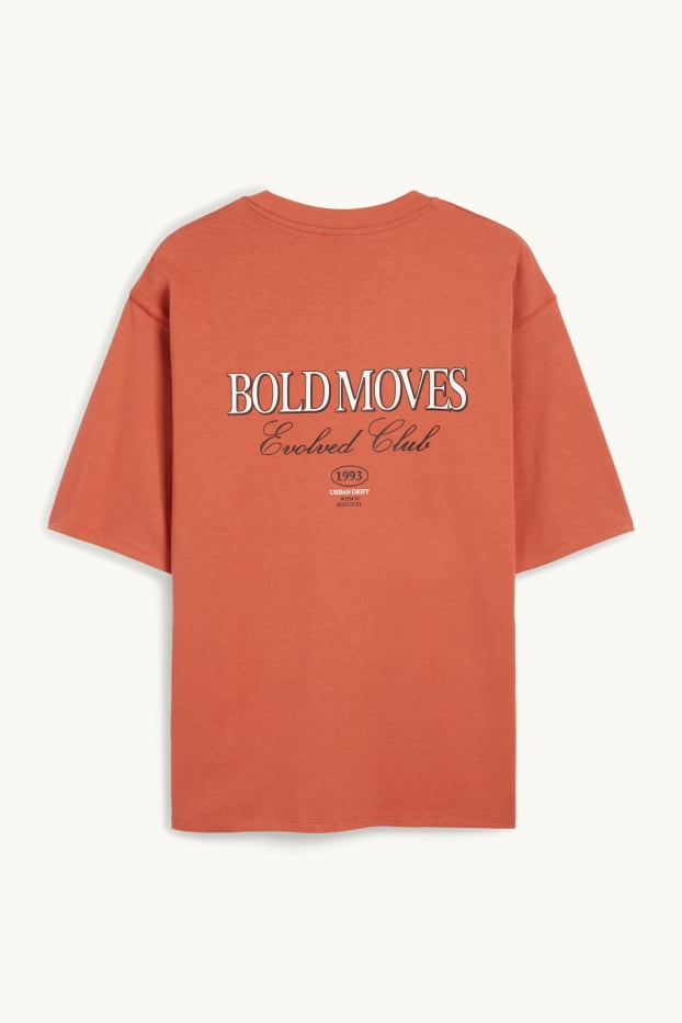 Hommes - T-shirt - oversize - terracotta