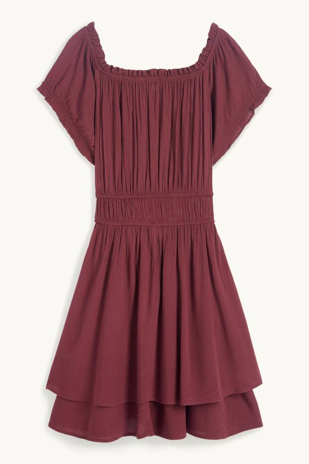 Women - Fit & flare dress - bordeaux