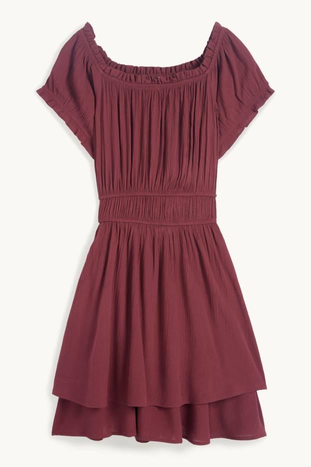 Women - Fit & flare dress - bordeaux
