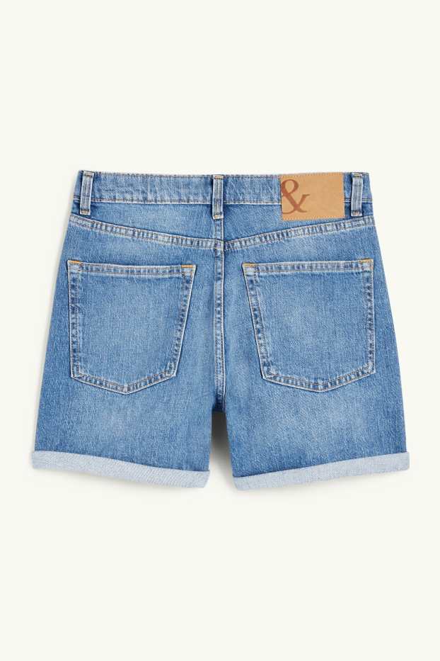 Mujer - Mom shorts - high waist - LYCRA® - vaqueros - azul