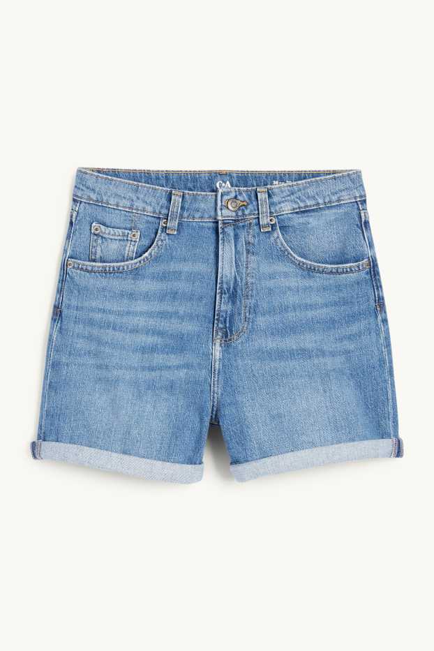 Mujer - Mom shorts - high waist - LYCRA® - vaqueros - azul