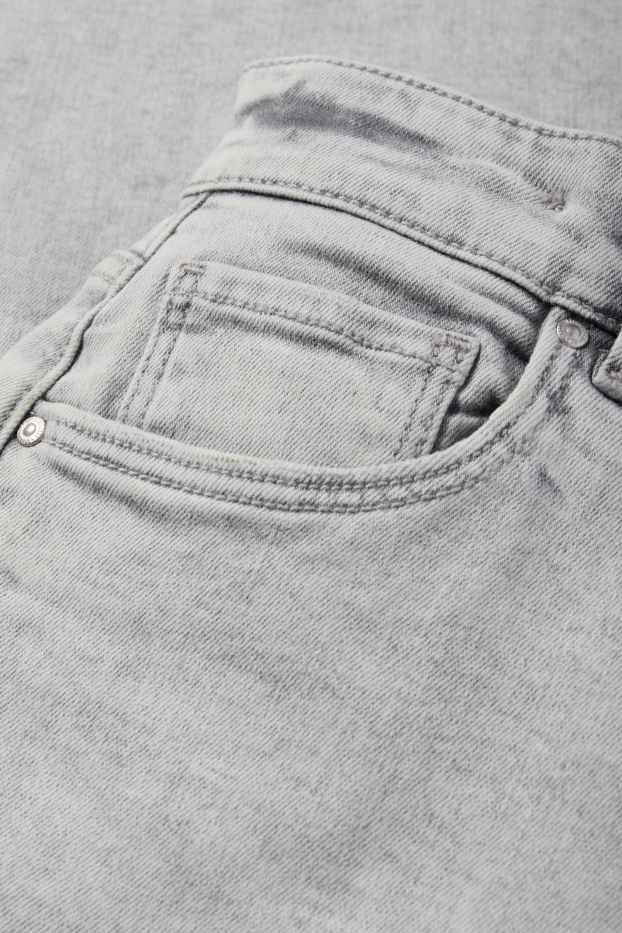 Enfants filles - Bermuda cargo en jean - jean gris clair