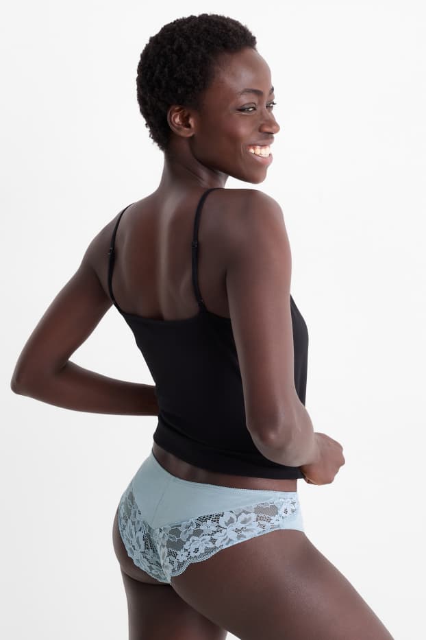 Femei - Multipack 3 perechi - chiloți stil brazilian - albastru