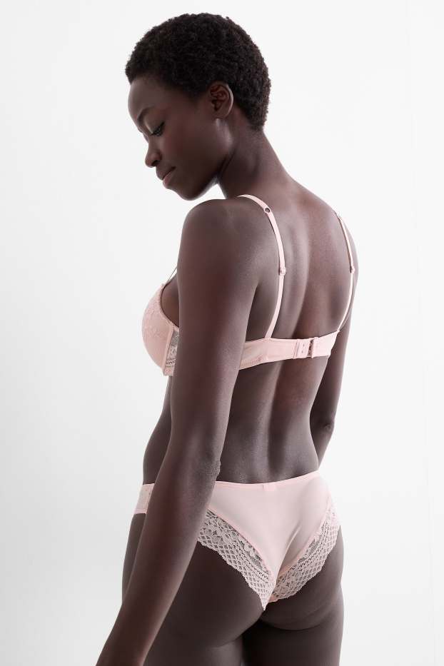 Damen - BH mit Bügel - DEMI - wattiert - rosa