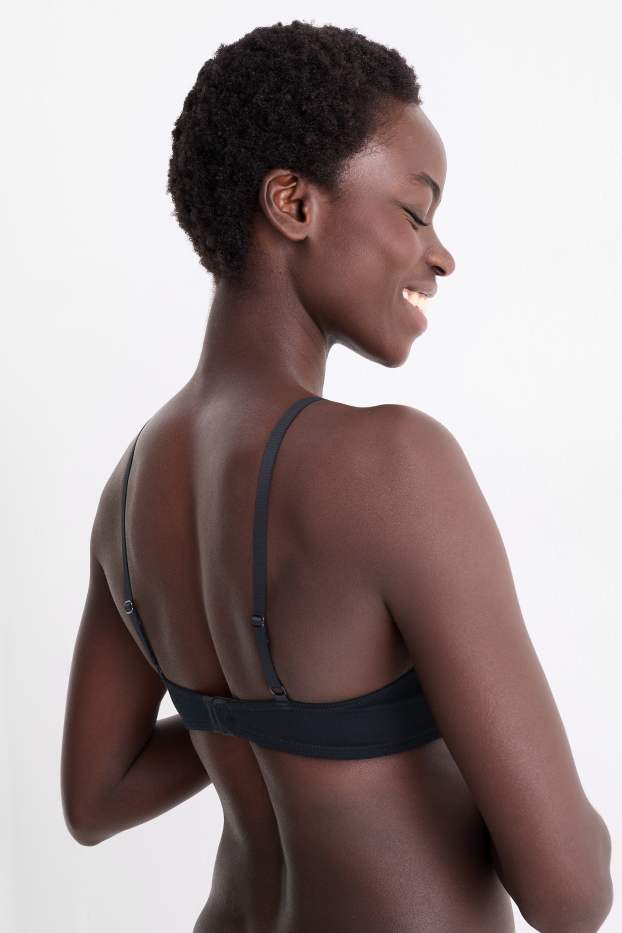 Femmes - Lot de 2 - soutiens-gorge à armature - DEMI - ampliformes - noir / rose